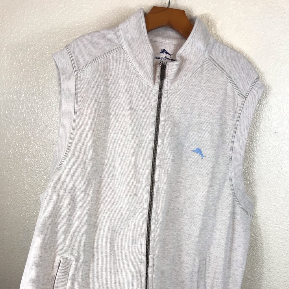 Tommy Bahama NWT abalone Heather full zip vest - Picture 2 of 6